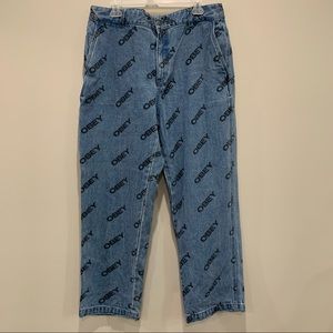 Obey Propaganda Jeans Spellout Design W/Cargo Pocket
